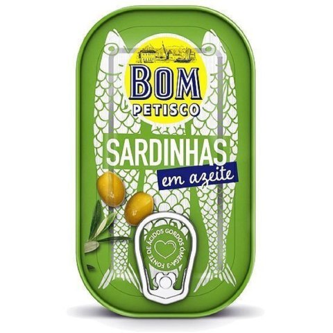 SARDYNKI PORTUGALSKIE W OLIWIE Z OLIWEK 120 g (84 g) - BON APPETIT (BOM PETISCO) SARDYNKI PORTUGALSKIE W OLIWIE Z OLIWEK 120 g (84 g) - BON APPETIT (BOM PETISCO)