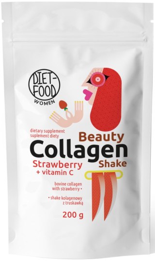 SHAKE KOLAGENOWY Z WITAMINĄ C I TRUSKAWKĄ 200 g - DIET-FOOD (WOMEN)