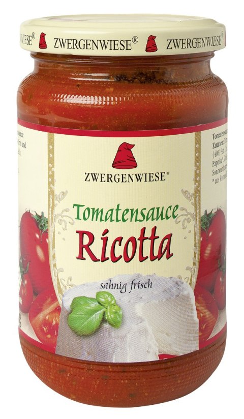 SOS POMIDOROWY Z RICOTTĄ BEZGLUTENOWY BIO 340 ml - ZWERGENWIESE SOS POMIDOROWY Z RICOTTĄ BEZGLUTENOWY BIO 340 ml - ZWERGENWIESE
