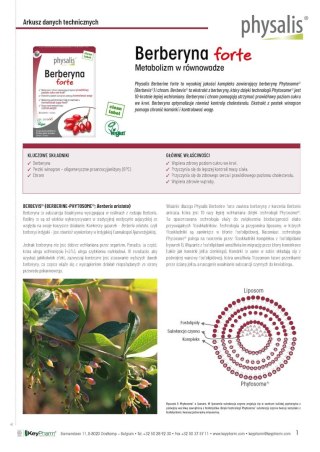 BERBERYNA FORTE 30 TABLETEK - PHYSALIS