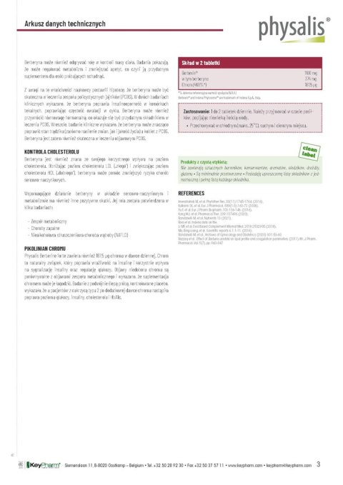 BERBERYNA FORTE 30 TABLETEK - PHYSALIS