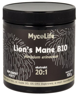 GRZYBY SOPLÓWKA JEŻOWATA (LION'S MANE) EKSTRAKT BEZGLUTENOWY BIO 100 g - PIĘĆ PRZEMIAN (MYCOLIFE)
