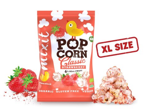 Mixit Duży BIO popcorn Truskawka, 75g