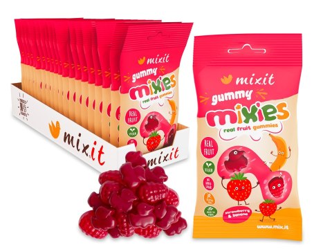 Mixit Mixies żelki o smaku Truskawki i Banana, 35g