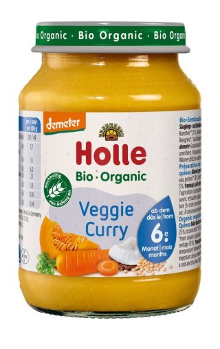 WARZYWNE CURRY BEZ DODATKU CUKRÓW BEZGLUTENOWE OD 6 MIESIĄCA DEMETER BIO 190 g (SŁOIK) - HOLLE